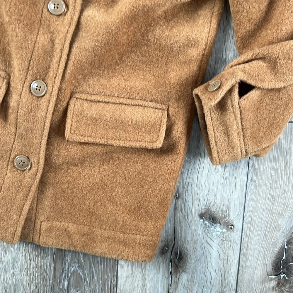 NWT Gap Kids Boucle Jacket Tan Brown Button Down Medium (8)
